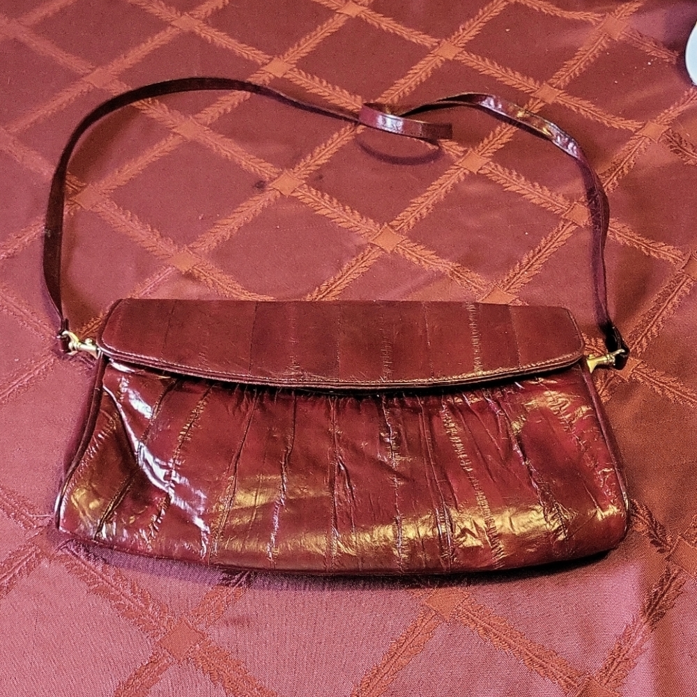 Genuine eel skin handbag